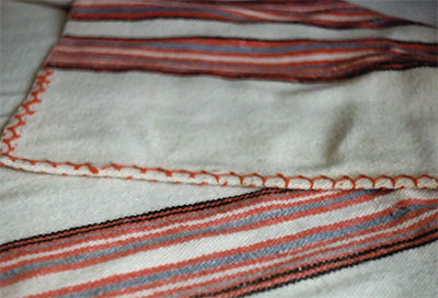 Banded Acadian Blanket, early 1900's